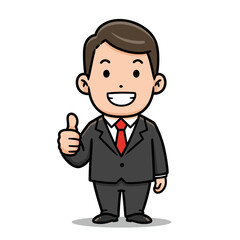 Cartoon office worker giving positive feedback