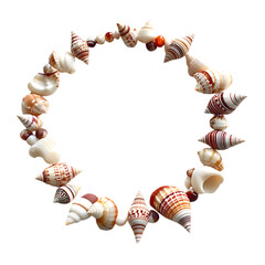 Artistic Shell Necklace with a Creative Mix of Irre Isolated on Transparent Background