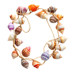 Playful Shell Anklet with an Array of Colorful Irre Isolated on Transparent Background