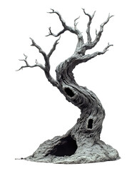 Dead tree sculpture,  hollowed base