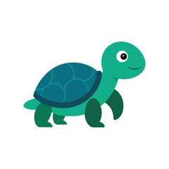 Fototapeta premium turtle hatchling crawling colour vector illustration