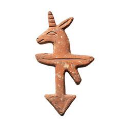 A Terracotta Arrow with Harappan Unicorn Seals Indu Isolated on Transparent Background