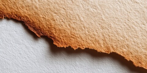 Close up of burnt torn textured paper edge