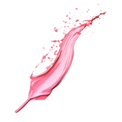 Artistic Arrow with Fluid Dynamic Motion in Soft Pink Isolated on Transparent Background