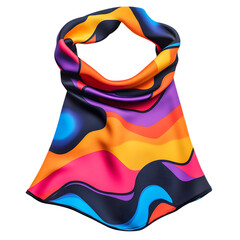 Trendy Cooling Wrap with Vibrant Abstract Pattern Isolated on Transparent Background