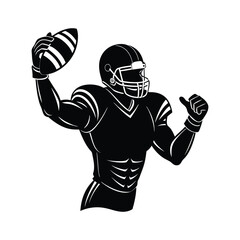 american football player silhouette throw the ball