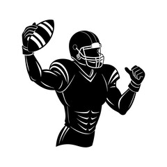 american football player silhouette throw the ball