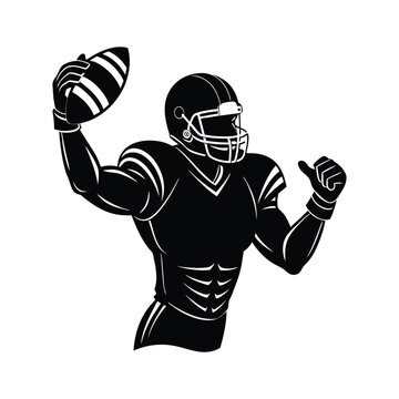 recommend clip art: american football player silhouette throw the ball