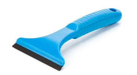 Bright blue plastic scraper efficiently removes grime. AI Generated