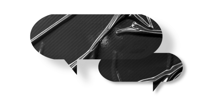 Black speech bubble crumpled paper isolated on transparent background