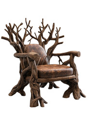 Rustic wooden chair with intricate branches