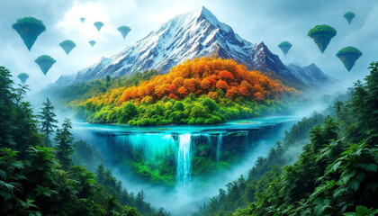 A surreal landscape with moons rising from a desert floor like balloons, pastel sky, gravity-defying atmosphere