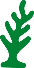 Obraz premium Simple Green Seaweed Vector Icon