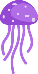 Cute Purple Jellyfish Vector Illustration