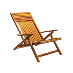 Advanced Lightweight Wooden Beach Chair with a Mode Isolated on Transparent Background