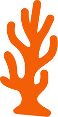 Simple Orange Coral or Seaweed Vector
