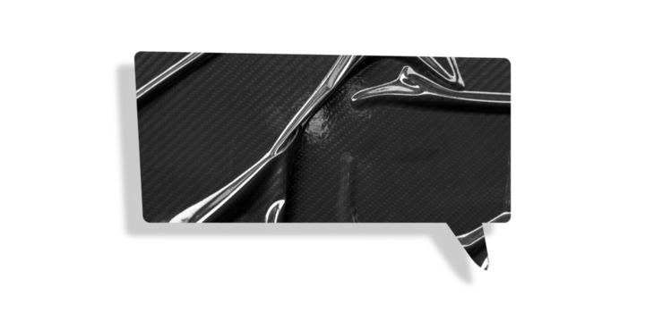 Black speech bubble crumpled paper isolated on transparent background
