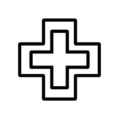 Fototapeta premium Healthcare Cross: Simple, geometric, cross icon, representing healthcare. A symbol of medicine, wellness and hope. 