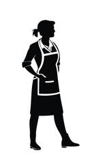 silhouette of a woman chef