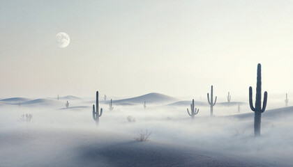 A surreal landscape with moons rising from a desert floor like balloons, pastel sky, gravity-defying atmosphere