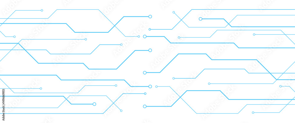 Poster vector digital technology circuits blue lines abstract technology geometric background