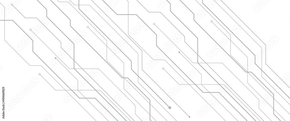 Poster vector digital technology circuits grey lines abstract technology geometric background
