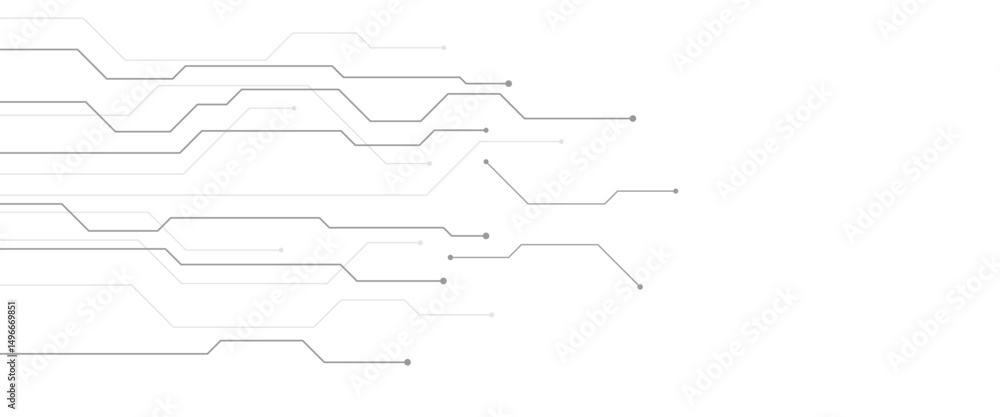 Poster vector digital technology circuits grey lines abstract technology geometric background
