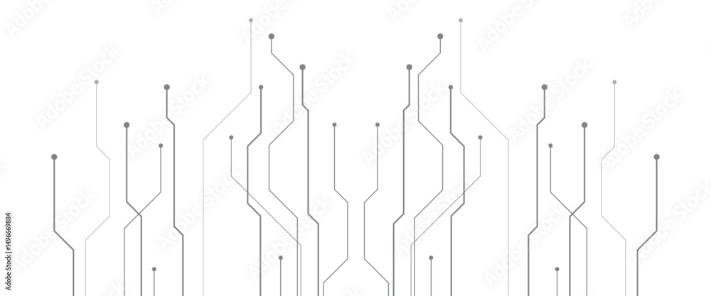 Poster vector digital technology circuits grey lines abstract technology geometric background