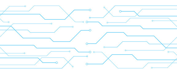 Naklejka premium Vector digital technology circuits blue lines abstract technology geometric background