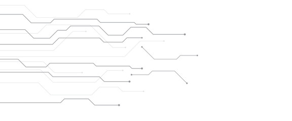 Naklejka premium Vector digital technology circuits grey lines abstract technology geometric background