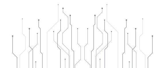 Vector digital technology circuits grey lines abstract technology geometric background