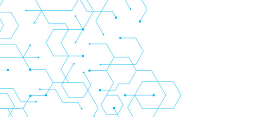 Vector blue technology background with hexagons