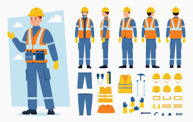 set of construction workers