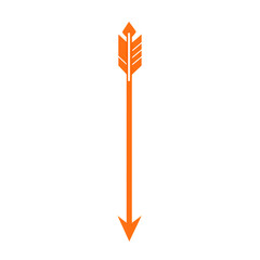Modern Arrow with Clean Bold Lines in Blazing Orange Isolated on Transparent Background