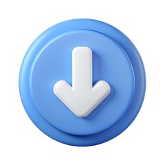 A blue button with a white arrow pointing downwards in the center