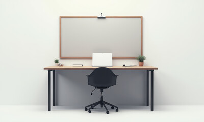 Minimalist Home Office Desk Setup Mockup - Minimalism
