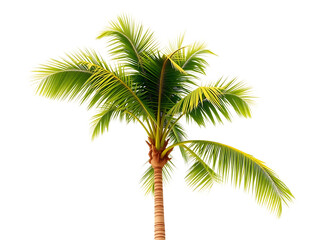 Fototapeta premium Lush green palm tree isolated on transparent background