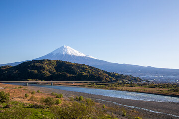 A view of Mt. Fuji and the Fuji River
