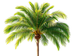 Fototapeta premium Lush green palm tree isolated on transparent background