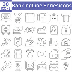  Banking Line Series. Pixel Perfect Editable