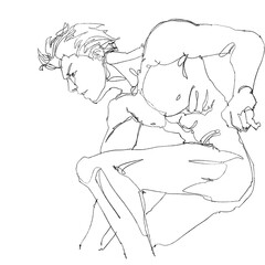 contour drawing for graphic design, pencil sketches of muscular male figures in dynamic action poses, draw from imagination,