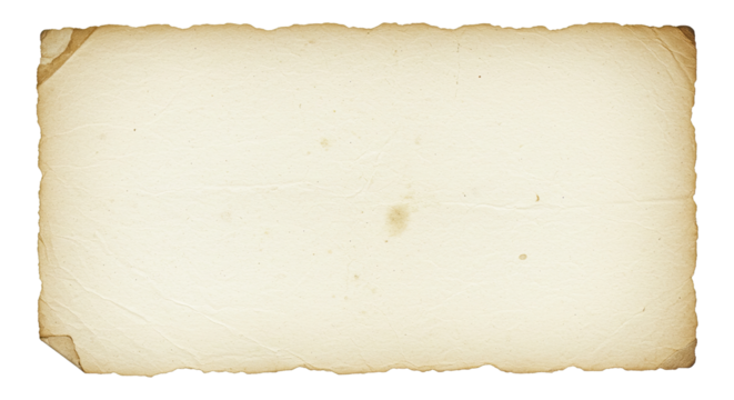 An authentic old rustic paper design, featuring rich texture and character, set against a clean white background. Perfect for vintage themes.