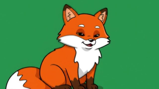 Cartoon fox illustration sitting