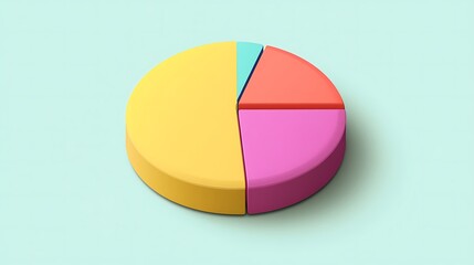 Fototapeta premium Colorful 3D Pie Chart Data Graph.