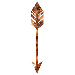 Abstract Arrow with Layered Shimmering Patterns Isolated on Transparent Background