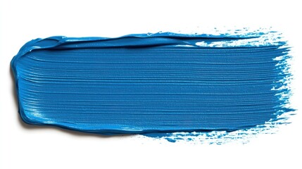 Blue paint stroke, textured, white background, cosmetic swatch, design element