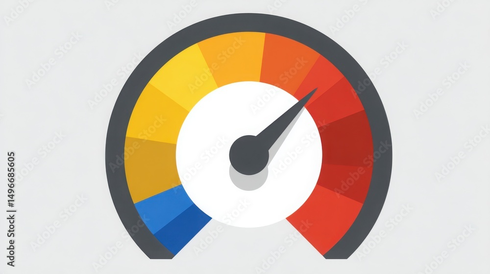 Poster speedometer displaying measurement of economic trust levels in a creative and engaging visual concep
