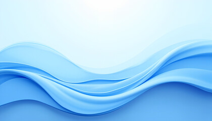 Fototapeta premium Abstract blue and white curves background with flowing wave patterns creates serene and calming atmosphere.