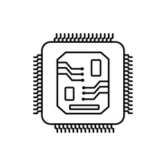 Microchip Circuit Board Technology Vector Illustration