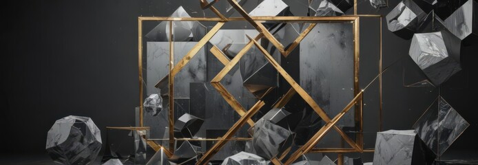 Versatile geometric photo collage, customizable frames & abstract elements , element, shape
